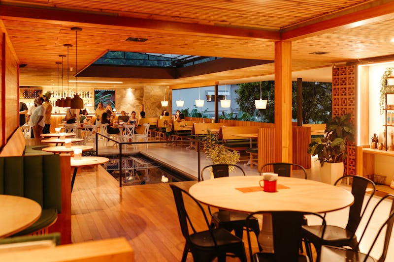 Mod Pizza restaurant interior with fresh ingredients
